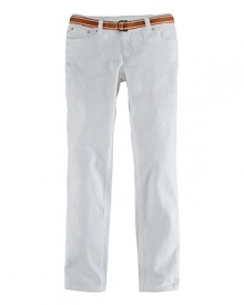 Crisp cotton denim is rendered in the perfect skinny leg for a classic, must-have style.