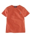 An essential short-sleeved tee is rendered in soft, washed cotton jersey.