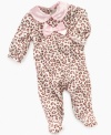 Adorably sweet and soft cheetah pattern coverall by Little Me.