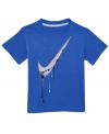 It's heating up, so get him into this crisp breezy t-shirt from Nike to keep him cool whether he's playing or competing.