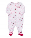 It'll look like she's tapped her way into your heart int this sweetly detailed footed coverall from Carters.