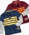 Sharp polo style with the cozy comfort of layered long sleeves, these twofers from Greendog will make fall more fun.