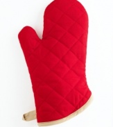 Your hands are your most precious cooking commodity - protect them with this stylish and unbelievably comfortable oven mitt. It's soft, quilted and vibrant, with a terry cloth lining to keep your hands safe. Limited lifetime warranty.