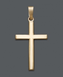 Show your devotion in divine style. This symbolic cross pendant features a traditional design in 14k gold. Approximate width: 1/2 inch. Approximate length: 1 inch.