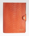 This python-embossed, leather-bound notebook with a snap-tab closure is perfect for everyday note-taking, list-making or journal-writing.LeatherIncludes 176 perforated, lined pagesAbout 5.5 X 7.5Made in USAFOR PERSONALIZATION Select a quantity, then scroll down and click on PERSONALIZE & ADD TO BAG to choose and preview your personalization options. Please allow 1 week for delivery.