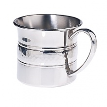 Featuring a unique hammered center panel, this baby cup is crafted in pewter and will retain its luster for years to come with little maintenance. Elegantly packaged for gift-giving.