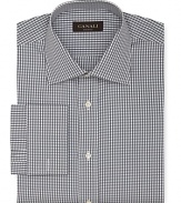 Canali Grey Gingham Check Dress Shirt - Slim Fit