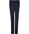 Channel modern gentlemanly sophistication in these slim classic wool pants from Etro - Flat front, belt loops, off-seam pockets, back welt pockets with buttons, creasing at legs - Style with a matching blazer, a printed button down, and suede ankle boots