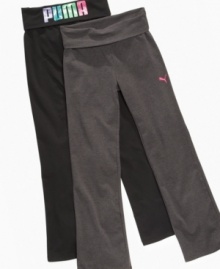 Perfect for bringing her casual style to all of her workouts, these Puma foldover yoga pants are a perfectly comfy look.