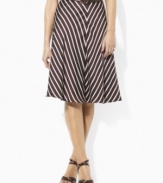 Crafted in flowing striped georgette, this Lauren by Ralph Lauren skirt creates romantic movement and a chic silhouette.