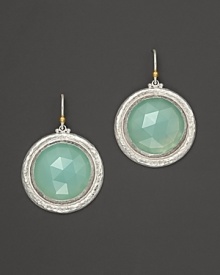 Rosecut aqua chalcedony set in a calm sea of sterling silver. By Gurhan.