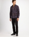 Subtle heritage-inspired plaid design rendered in soft, smooth cotton.ButtonfrontCottonMachine washImported