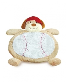 A soft and cuddly baseball puppy mat for your lil' sport.