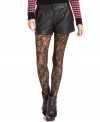 Rock edgy, downtown style like a old pro in these must-have, faux-leather shorts from Jou Jou! Wear 'em with tights and fun booties for a look that's hot this season.