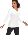 Everyday style made easy - get the look in Karen Scott's henley tee.  With such a great price, you'll want more than one!