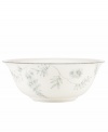 Muted blooms in fine white porcelain give the Lenox Wisteria serving bowl a quiet, contemporary grace. With a sumptuous platinum finish. Qualifies for Rebate