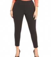 Land a comfortably chic look with Grace Elements' plus size leggings, crafted from a ponte knit. (Clearance)