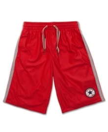 Because he's always an All Star: Mesh shorts from Converse featuring the authentic Chuck logo patch on the left leg.