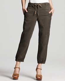 Lightweight and versatile, these Eileen Fisher cropped linen cargo pants lend effortless ease to off-duty days.