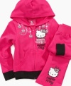 Keep her cute and cozy in this glittery Hello Kitty hoodie, with a crown graphic exclusive to Macy's!