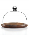 Naturally beautiful, this glass-domed cheese plate from The Cellar's collection of serveware keeps all your favorite dairy items looking and tasting totally fresh. Rich acacia wood accents any table with timeless style.