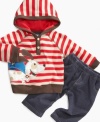 Perfect for playtime! This cozy hoodie and pant set from Mini Bean will keep him comfortable all day long.