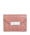 Ultra-stylish blush python clutch - This luxurious clutch is great for day or night - Of-the-moment envelope shaped clutch made of blush hued python - Perfect for cocktail parties or a dressy lunch date