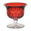 Whether a holiday accent or a striking centerpiece year round, this vibrant, cut-crystal footed bowl is boldly elegant.