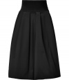 Lady-chic looks get a polish of sweet sophistication in Jil Sanders voluminous stretch wool A-line skirt - Side slit pockets, hidden side zip - Pair with festive tops and sky-high heels