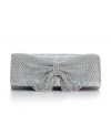 Classic with a hint of edge, this metallic mesh evening clutch by Jessica McClintock will have them talking. An oversized bow decorates front while a concealable strap offers an alternative carrying style.