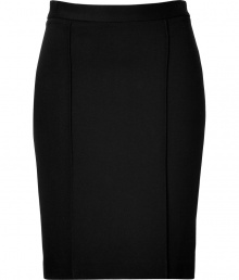 The perfectly flattering separate ideal for a seamless transition from the office to cocktails, DKNYs twill pencil skirt counts as a workweek must - Raised seams, kick pleat - Sharply tailored fit - Wear with sheer silk tops and statement high heels