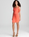 Cutout shoulders lend intrigue to this blissfully supple Soft Joie dress, finished with a waist-cinching belt.