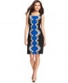 A scarf print adds bold summer style to this Alfani sheath dress -- throw on a blazer for an on-trend office ensemble!