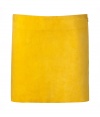 A radiant take on the exquisite Jitrois look, this yellow suede skirt is a seductive choice as soft as a second skin - Hidden side zip, raw cut edges, unlined - Form-fitting, mini-length - Wear with oversized tops and contemporary accessories