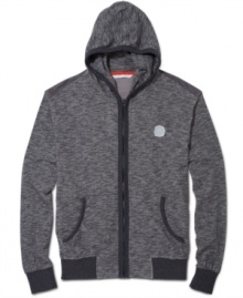 Sean John makes a layer into a statement with this ultra-cool zip-front hoodie.