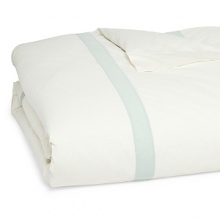 A classic sateen border trims this elegant duvet cover by SFERRA, woven from super soft Egyptian cotton.