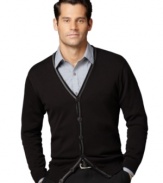 Go scholarly for a new twist on your classic work wear with this Van Heusen cardigan.