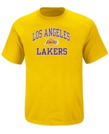 Show your love for the LA Lakers team in this color tee by Majestic and made from 100% cotton for all day breathability and comfort.