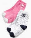 Stay on your feet! She'll be up and about in no time with these sweet polka-dot Ralph Lauren socks that feature traction dots to help prevent slipping.