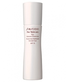 Shiseido The Skincare Day Moisture Protection SPF 15. A daytime moisturizer specially formulated to provide optimal hydration and balance in skin while protecting against UV rays and the damaging effects of other environmental factors. Recommended for normal and combination skin. Smooth over face each morning after cleansing and balancing skin. Contains SPF 15.