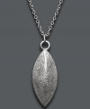 Add instant glitter and glam. Studio Silver's chic, marquise-cut pendant features a shimmery sterling silver surface and matching chain. Approximate length: 16 inches. Approximate drop: 1 inch.