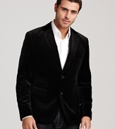 Add a luxe finish to your evening attire with this plush velvet blazer from BOSS Black.