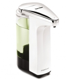 Neat, easy and automatic, this simplehuman soap pump is perfect for compact areas and features a no drip valve and touch free dispenser for a cleaner, more efficient pump. Wide opening makes refills fast and easy while a clear chamber shows soap levels at a glance.