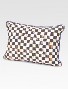 The signature Courtly design is revisited on this fine linen/cotton pillow, designed with checks on one side and coordinating stripes on the other. From the Courtly CollectionZip closureFeather/down insert14 X 2053% linen/35% cotton/12% nylonDry cleanImported