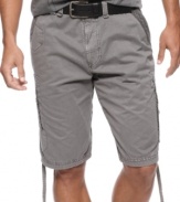 Get safari style even if you are hunting around your urban jungle with these cargo shorts from Marc Ecko Cut & Sew.