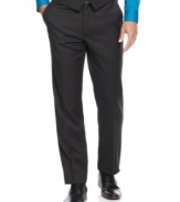 Step out in a sleek silhouette and sophisticated stripes with these slim-fit Alfani dress pants.