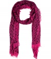 With an allover graffiti-like logo print and bright pink coloring, Marc by Marc Jacobs fringed scarf lends a covetable girlie edge to any outfit - Allover black logo print, frayed edges, solid border - Wrap around leather jackets or wear indoors over dark knit cashmere