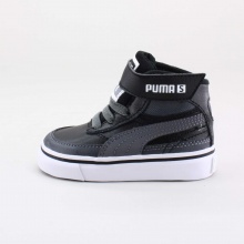 A mix of leather and synthetic materials are combined to make a tough but stylish shoe. Classic Puma styling will keep your little one looking their best. Imported.