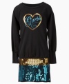 She'll be in the spotlight with this sparkly sequin shirt from Guess.