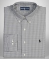 The classic checked pattern sport shirt from Ralph Lauren will add some preppy polish to your look.